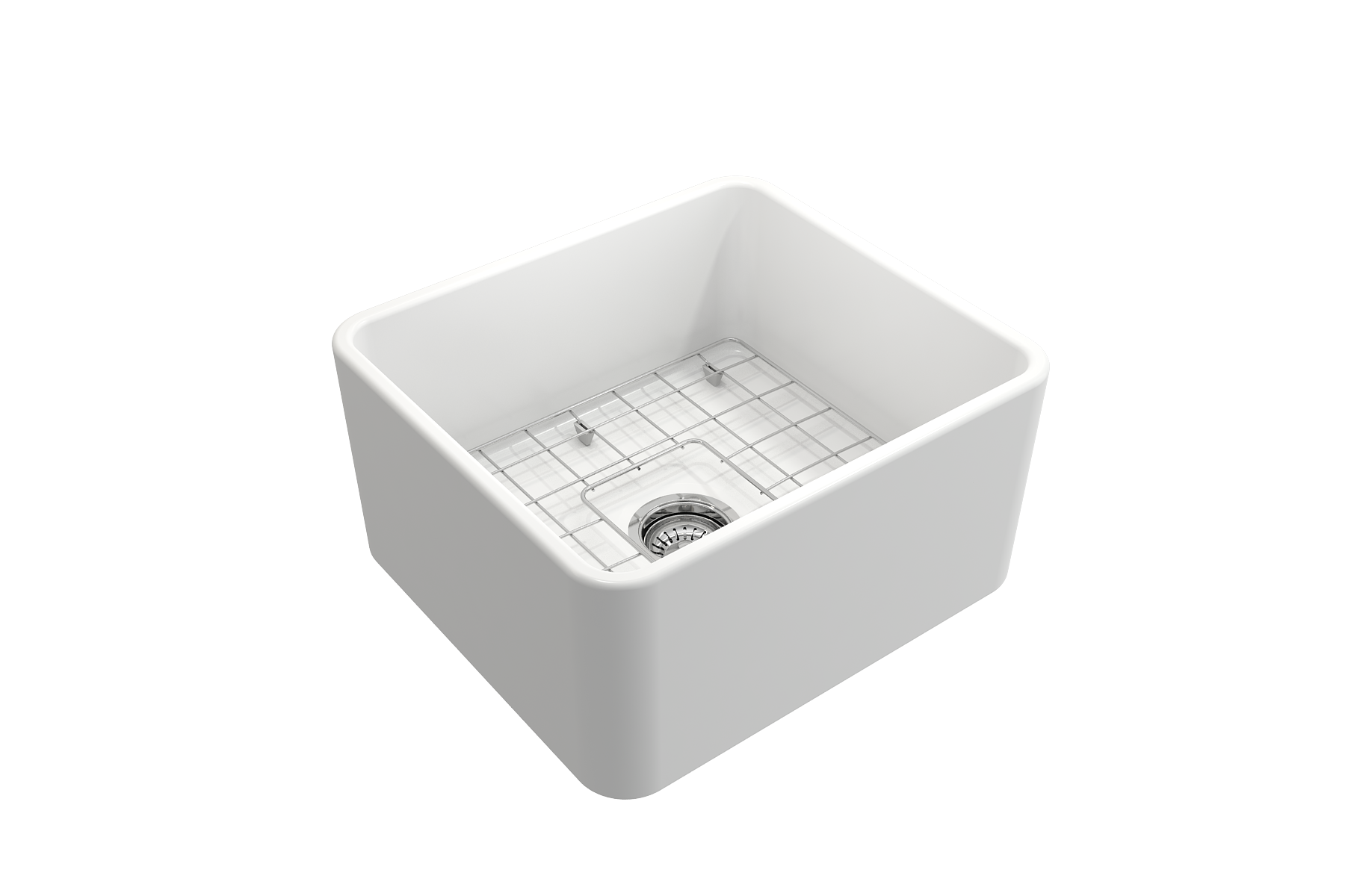 BOCCHI Classico 20" Fireclay Farmhouse Apron Single Bowl Kitchen Sink, Matte White, 1136-002-0120