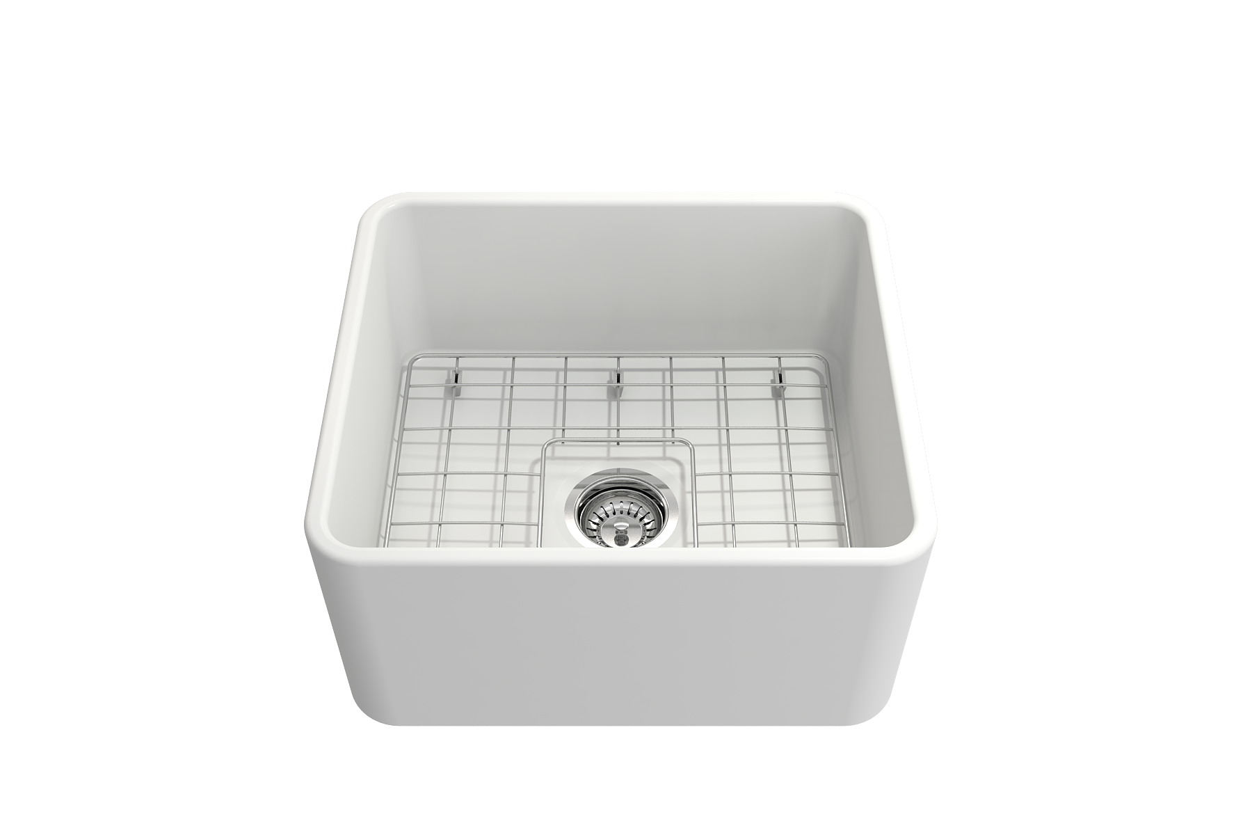 BOCCHI Classico 20" Fireclay Farmhouse Apron Single Bowl Kitchen Sink, Matte White, 1136-002-0120