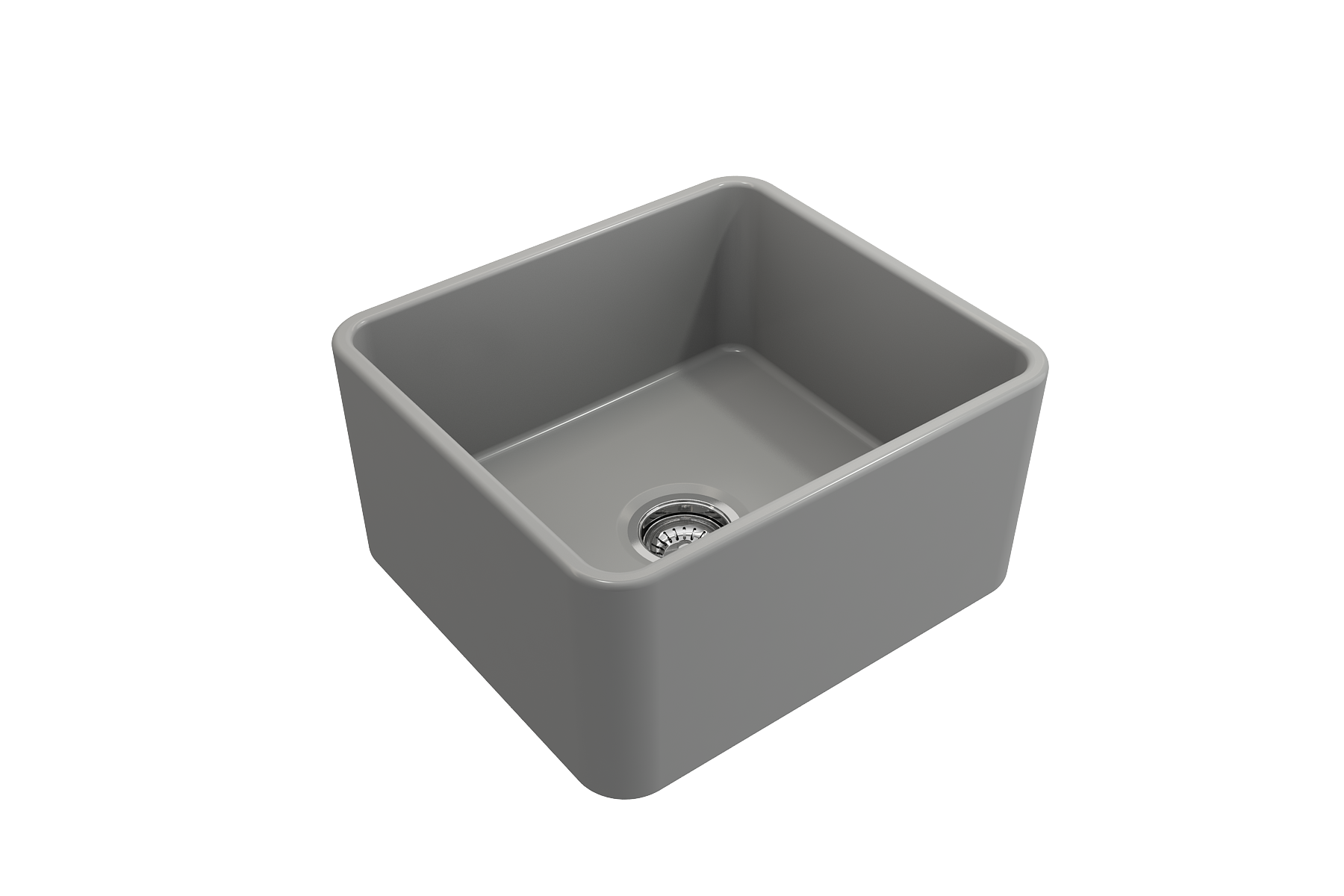 BOCCHI Classico 20" Fireclay Farmhouse Apron Single Bowl Kitchen Sink, Matte Gray, 1136-006-0120