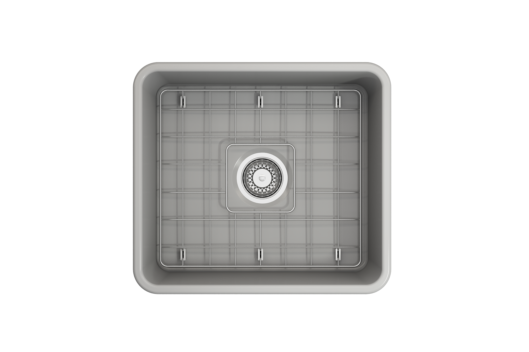 BOCCHI Classico 20" Fireclay Farmhouse Apron Single Bowl Kitchen Sink, Matte Gray, 1136-006-0120