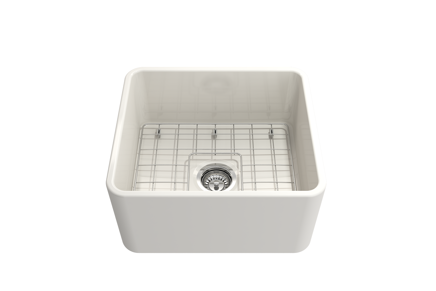 BOCCHI Classico 20" Fireclay Farmhouse Apron Single Bowl Kitchen Sink, Biscuit, 1136-014-0120