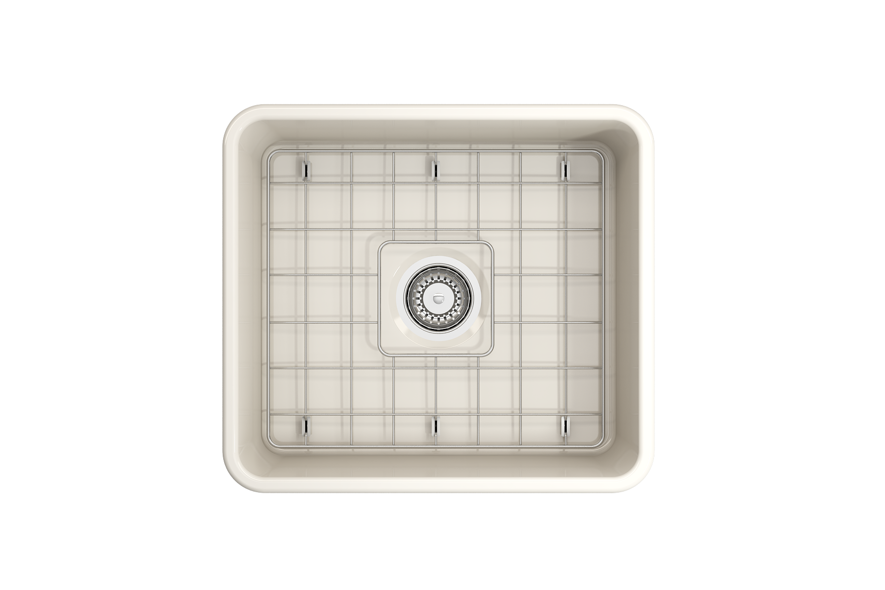 BOCCHI Classico 20" Fireclay Farmhouse Apron Single Bowl Kitchen Sink, Biscuit, 1136-014-0120