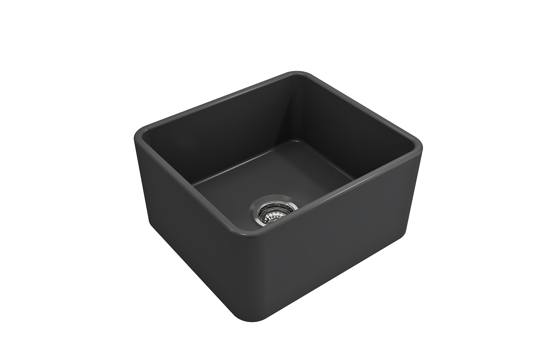 BOCCHI Classico 20" Fireclay Farmhouse Apron Single Bowl Kitchen Sink, Matte Dark Gray, 1136-020-0120