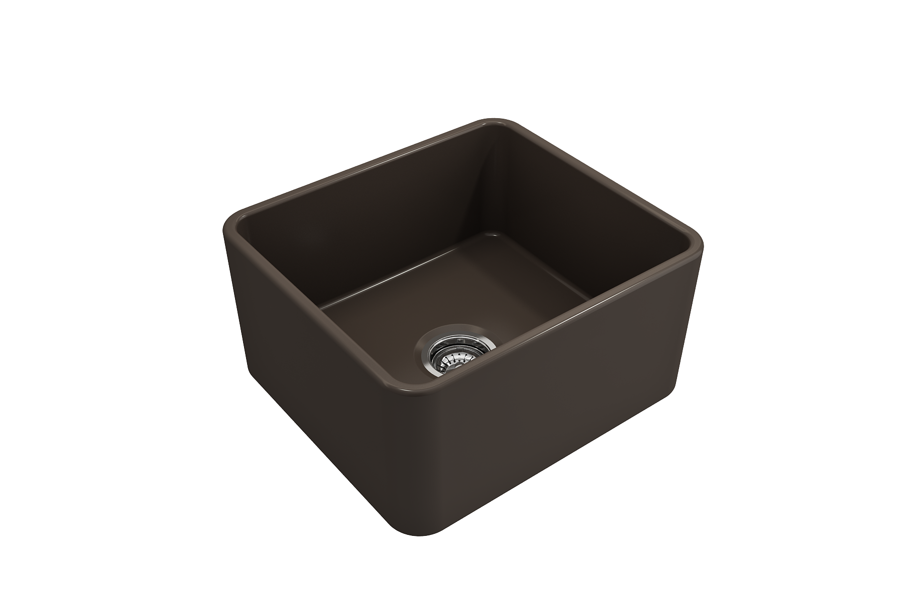 BOCCHI Classico 20" Fireclay Farmhouse Apron Single Bowl Kitchen Sink, Matte Brown, 1136-025-0120
