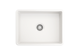BOCCHI Classico 24" Fireclay Farmhouse Apron Single Bowl Kitchen Sink, White, 1137-001-0120