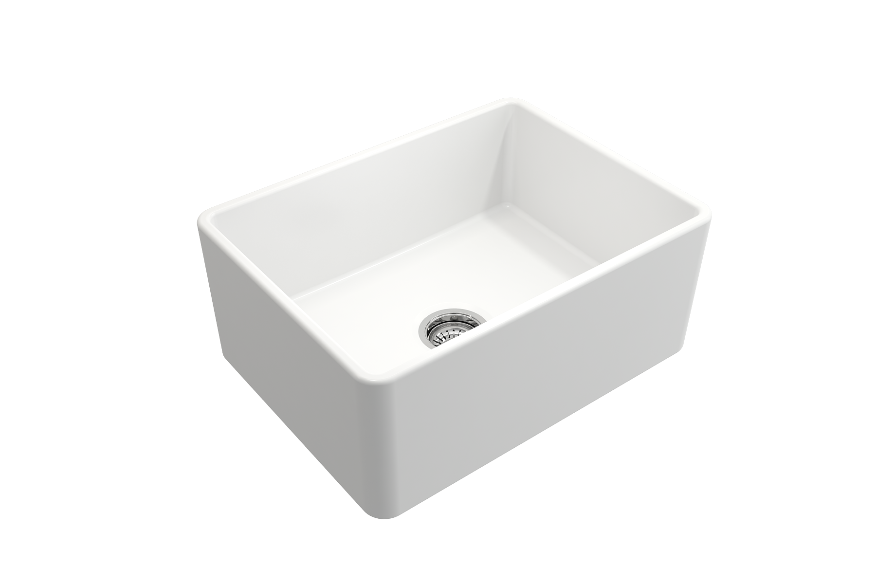 BOCCHI Classico 24" Fireclay Farmhouse Apron Single Bowl Kitchen Sink, Matte White, 1137-002-0120