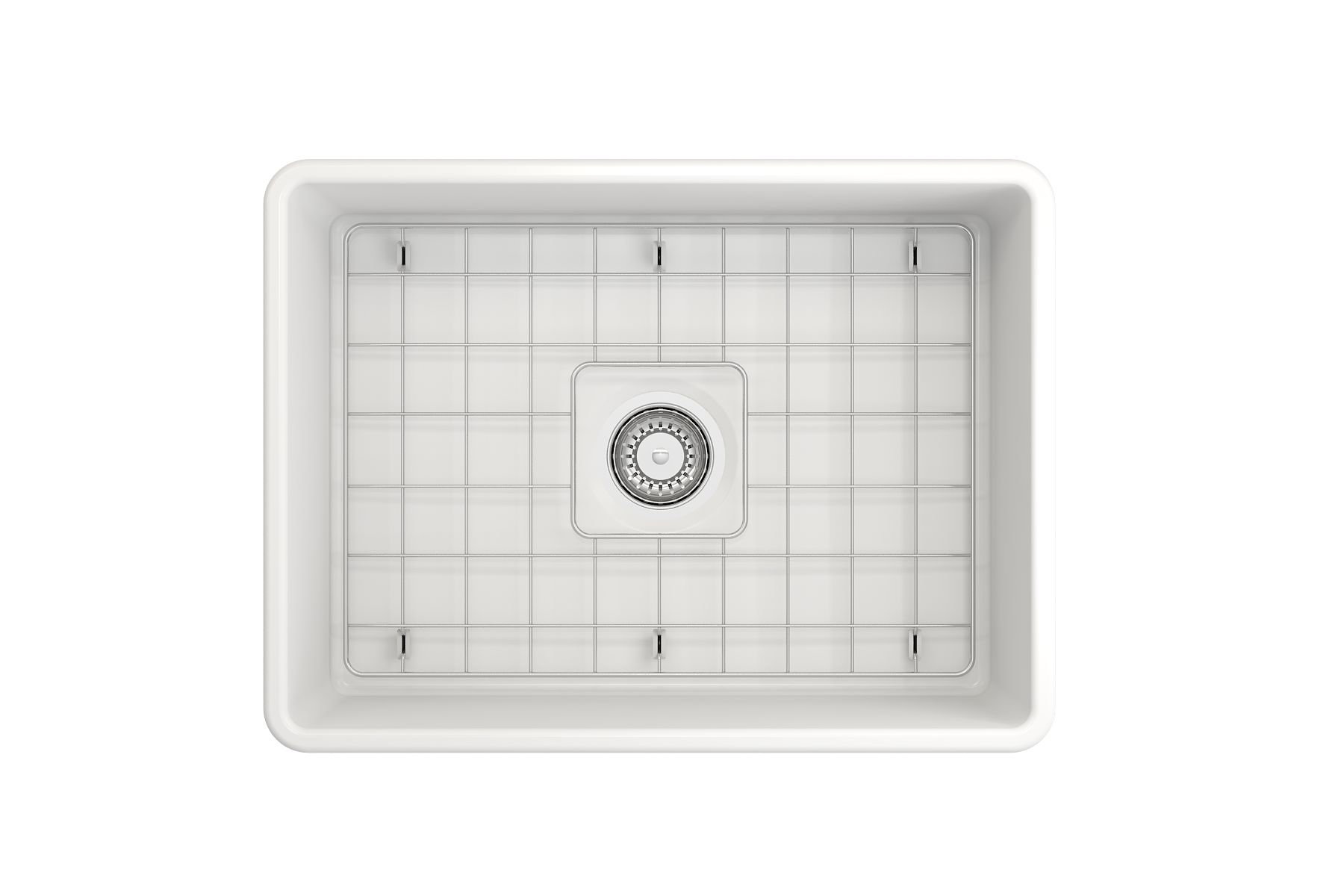 BOCCHI Classico 24" Fireclay Farmhouse Apron Single Bowl Kitchen Sink, Matte White, 1137-002-0120