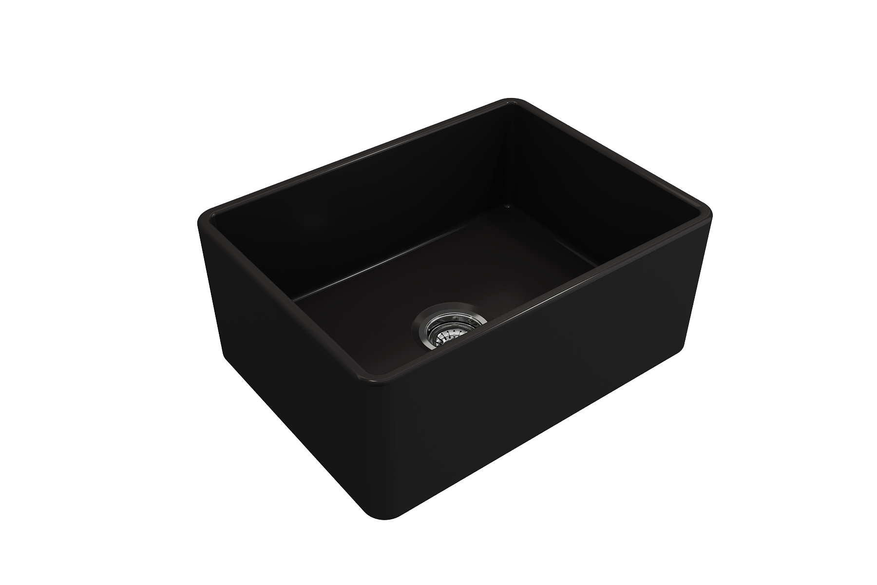 BOCCHI Classico 24" Fireclay Farmhouse Apron Single Bowl Kitchen Sink, Matte Black, 1137-004-0120