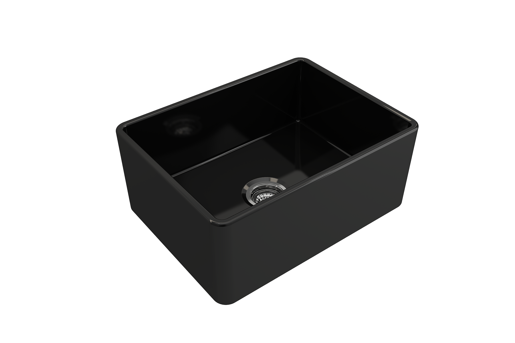 BOCCHI Classico 24" Fireclay Farmhouse Apron Single Bowl Kitchen Sink, Black, 1137-005-0120