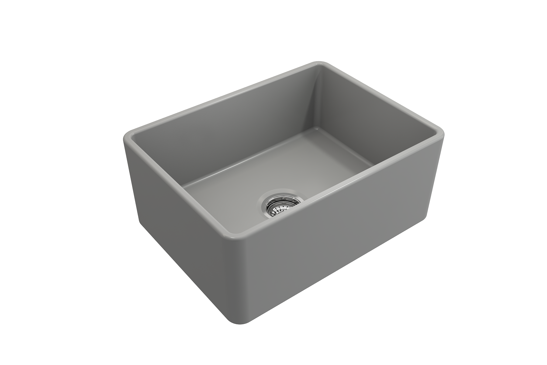 BOCCHI Classico 24" Fireclay Farmhouse Apron Single Bowl Kitchen Sink, Matte Gray, 1137-006-0120