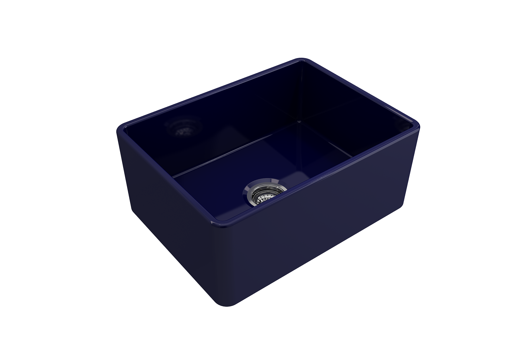 BOCCHI Classico 24" Fireclay Farmhouse Apron Single Bowl Kitchen Sink, Sapphire Blue, 1137-010-0120