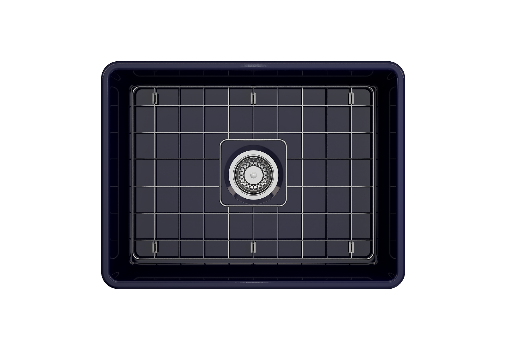 BOCCHI Classico 24" Fireclay Farmhouse Apron Single Bowl Kitchen Sink, Sapphire Blue, 1137-010-0120