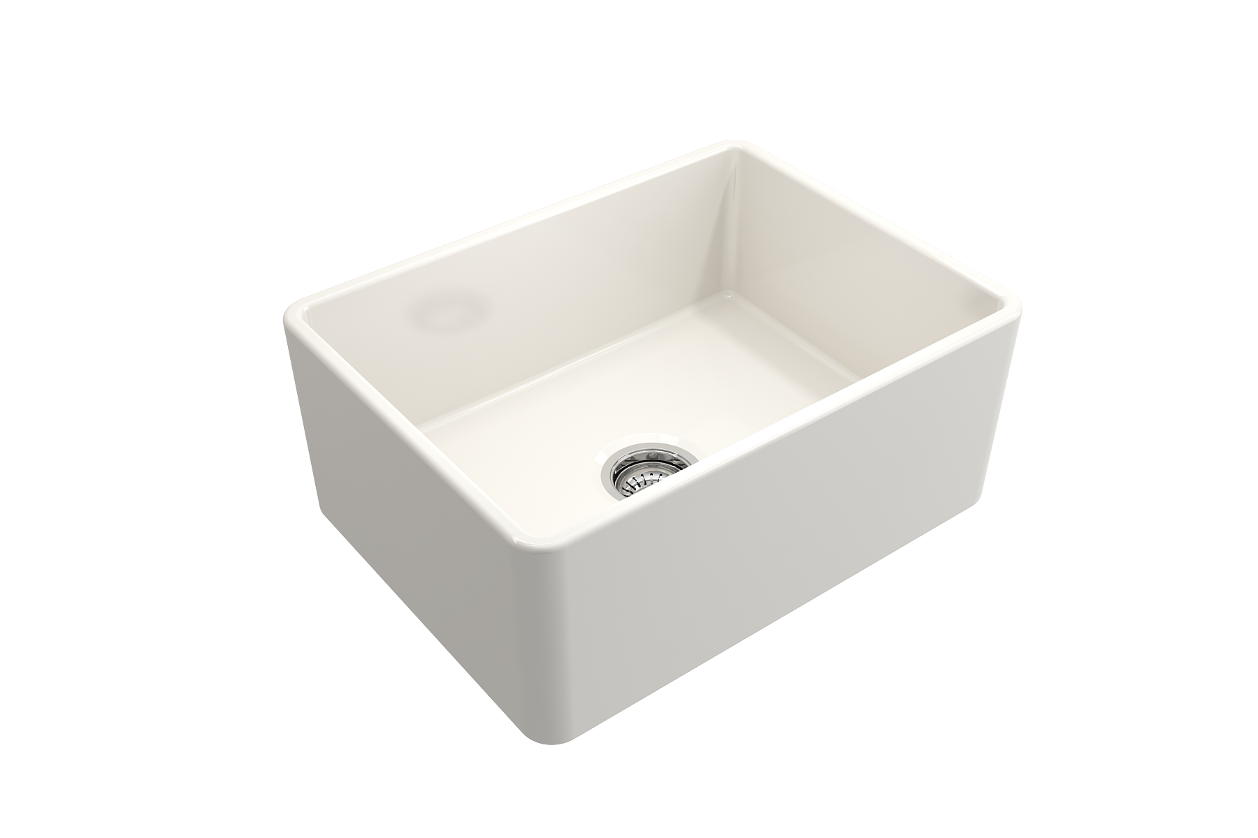 BOCCHI Classico 24" Fireclay Farmhouse Apron Single Bowl Kitchen Sink, Biscuit, 1137-014-0120