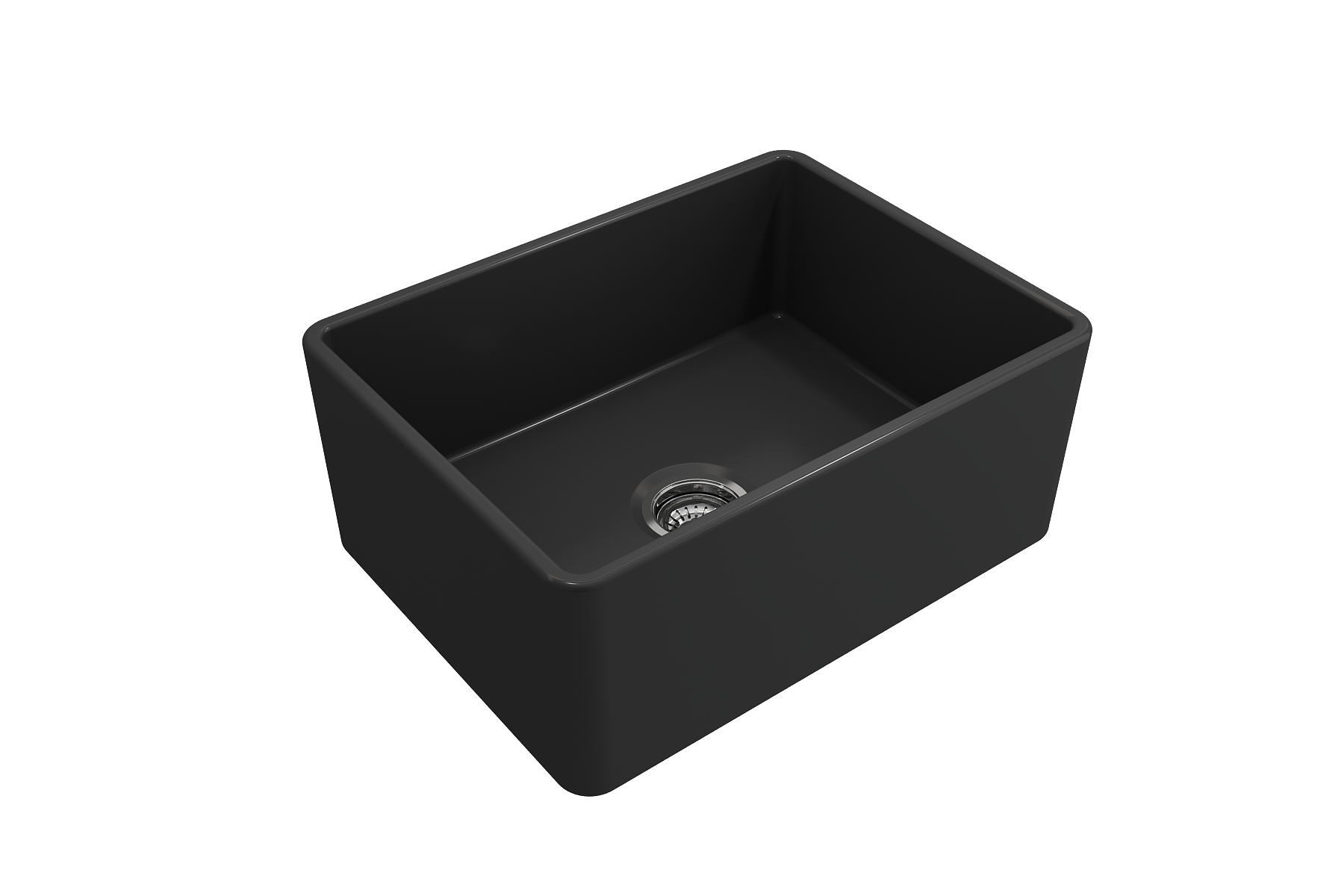 BOCCHI Classico 24" Fireclay Farmhouse Apron Single Bowl Kitchen Sink, Matte Dark Gray, 1137-020-0120