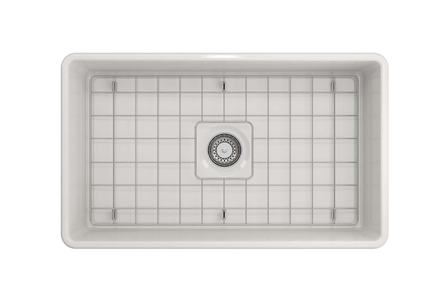 BOCCHI Classico 30" Fireclay Farmhouse Apron Single Bowl Kitchen Sink, White, 1138-001-0120
