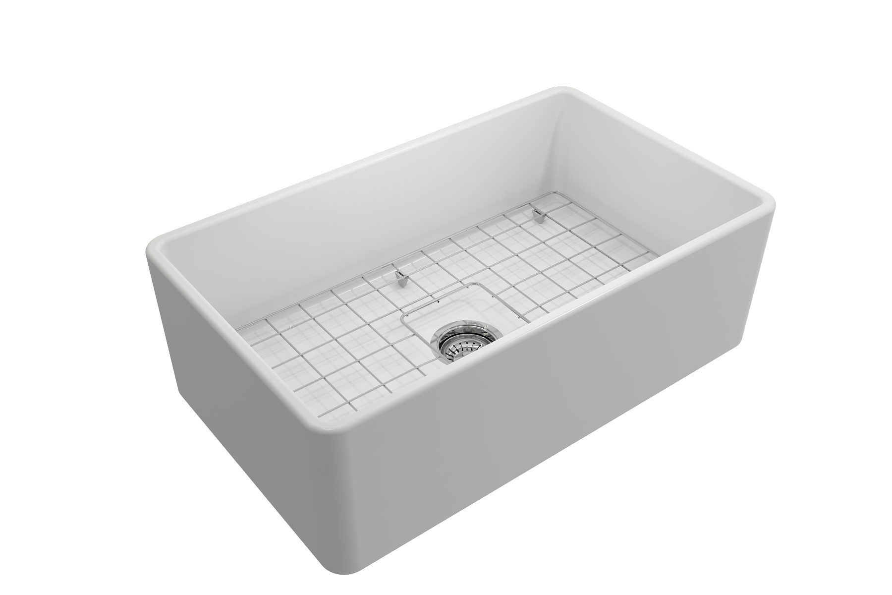 BOCCHI Classico 30" Fireclay Farmhouse Apron Single Bowl Kitchen Sink, Matte White, 1138-002-0120