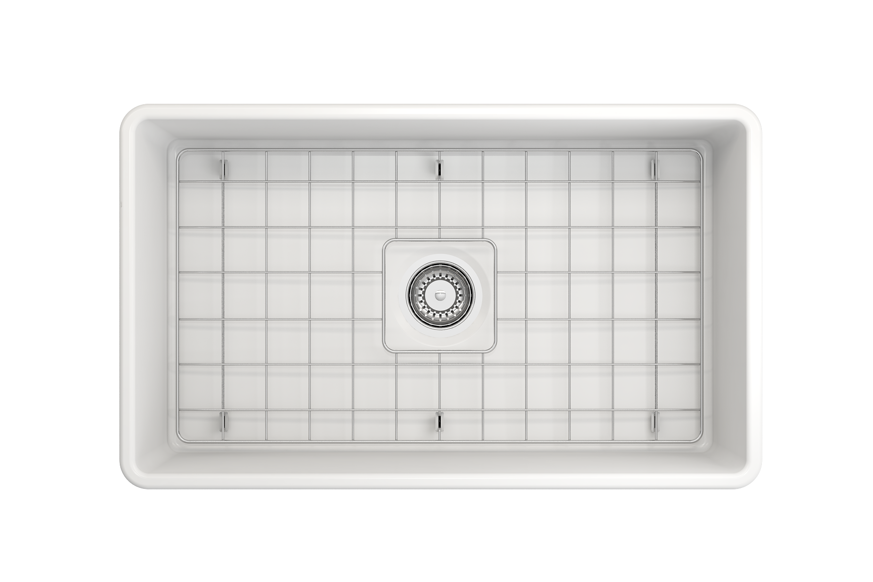 BOCCHI Classico 30" Fireclay Farmhouse Apron Single Bowl Kitchen Sink, Matte White, 1138-002-0120