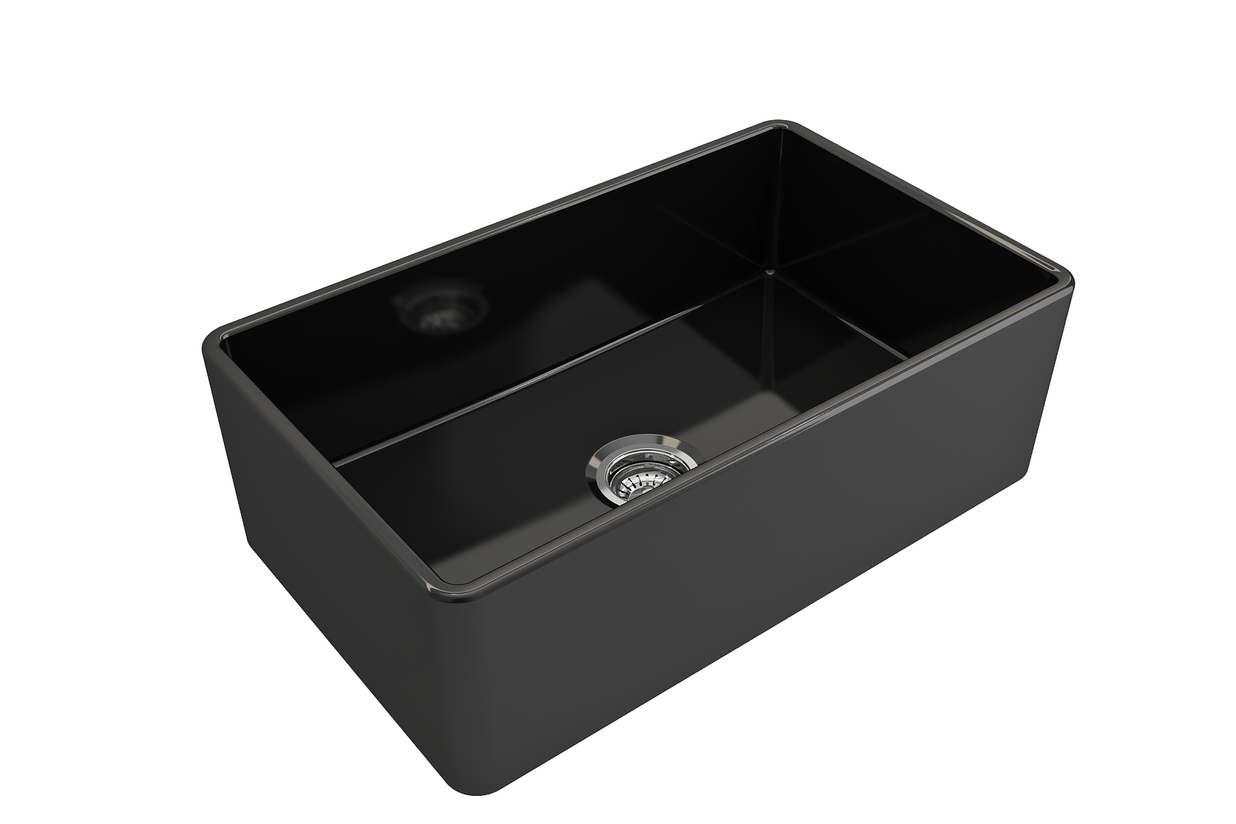 BOCCHI Classico 30" Fireclay Farmhouse Apron Single Bowl Kitchen Sink, Black, 1138-005-0120
