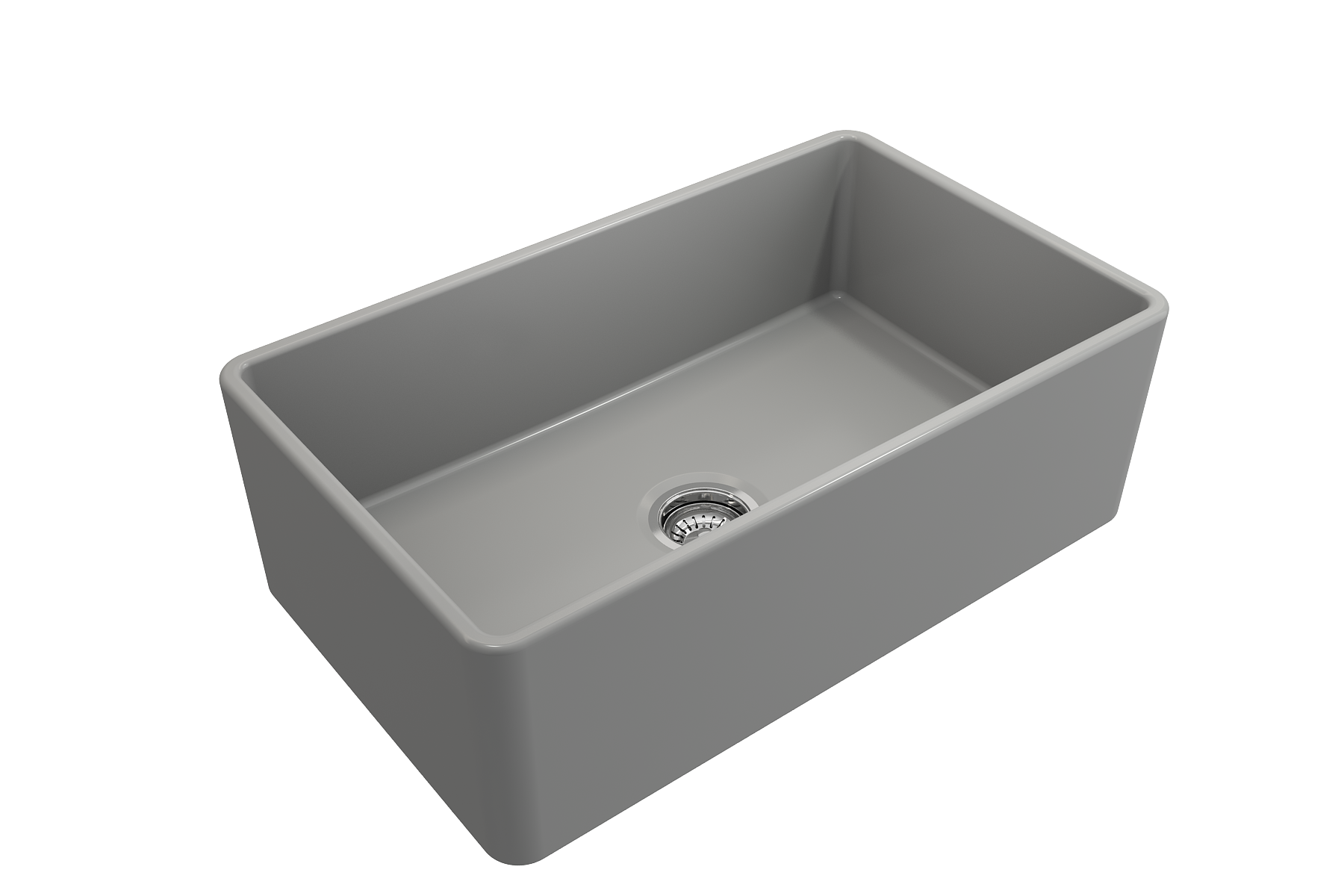 BOCCHI Classico 30" Fireclay Farmhouse Apron Single Bowl Kitchen Sink, Matte Gray, 1138-006-0120