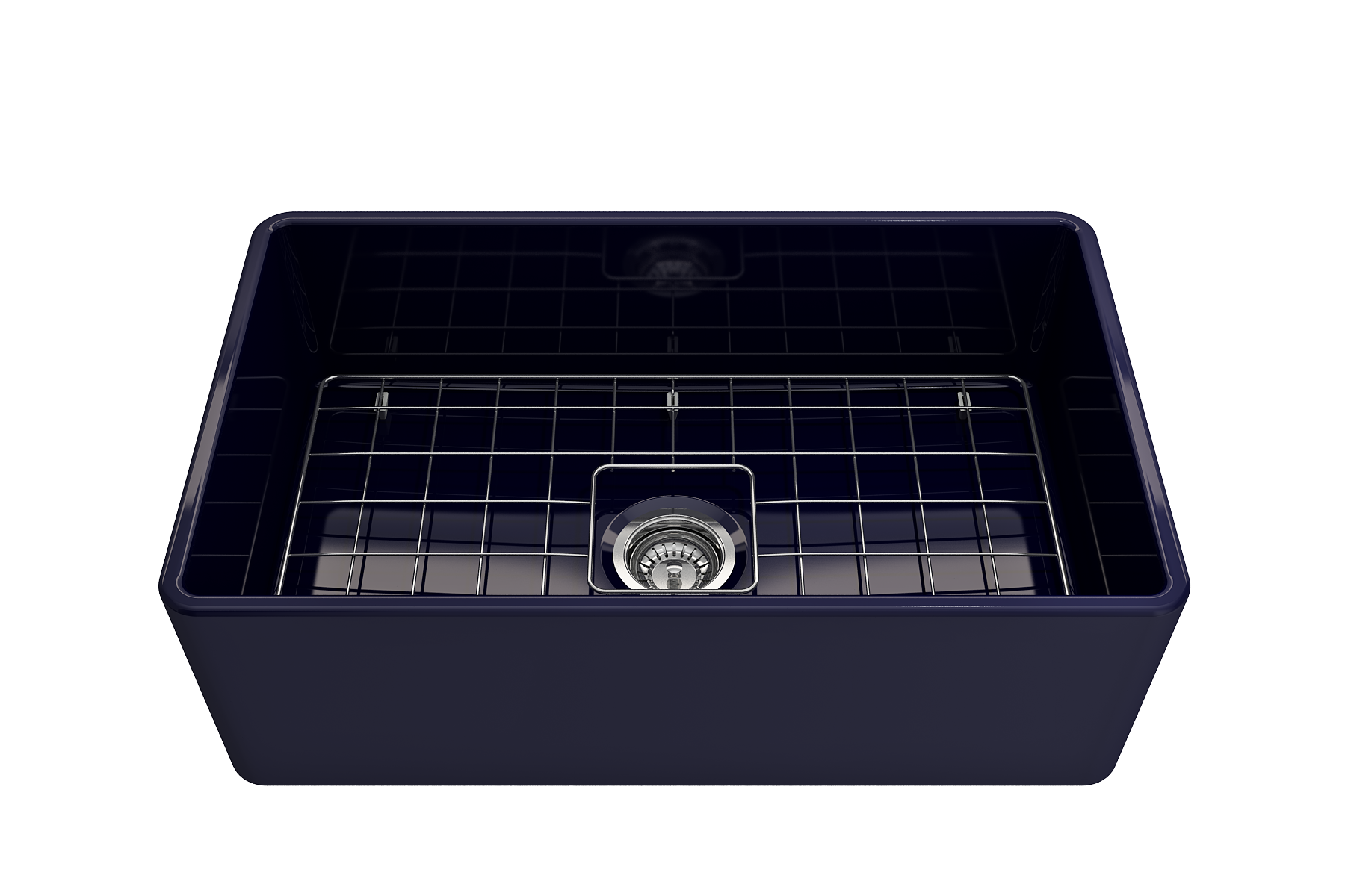 BOCCHI Classico 30" Fireclay Farmhouse Apron Single Bowl Kitchen Sink, Sapphire Blue, 1138-010-0120