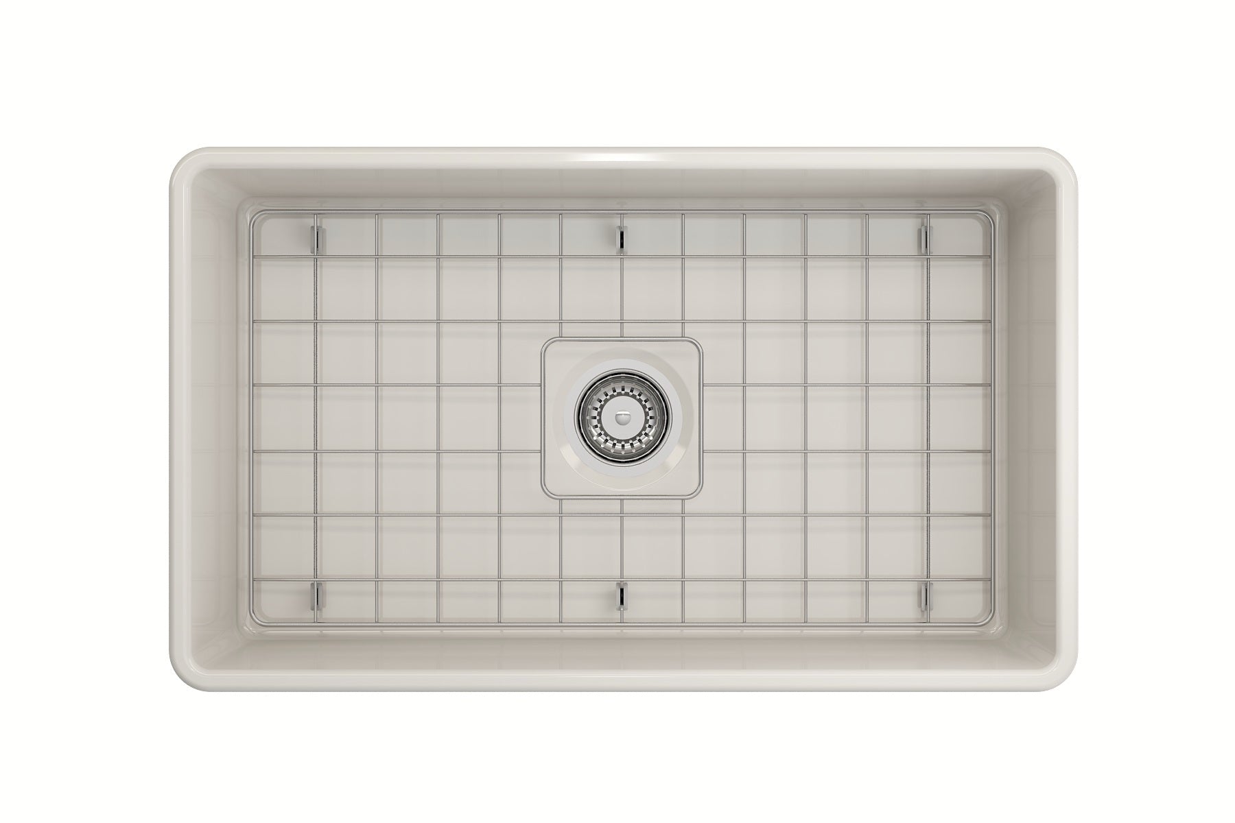 BOCCHI Classico 30" Fireclay Farmhouse Apron Single Bowl Kitchen Sink, Biscuit, 1138-014-0120