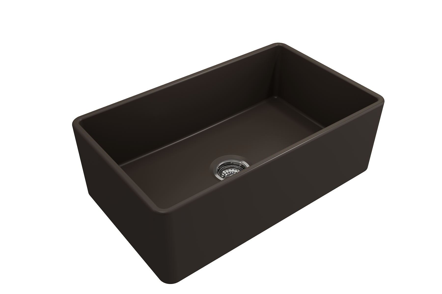 BOCCHI Classico 30" Fireclay Farmhouse Apron Single Bowl Kitchen Sink, Matte Brown, 1138-025-0120
