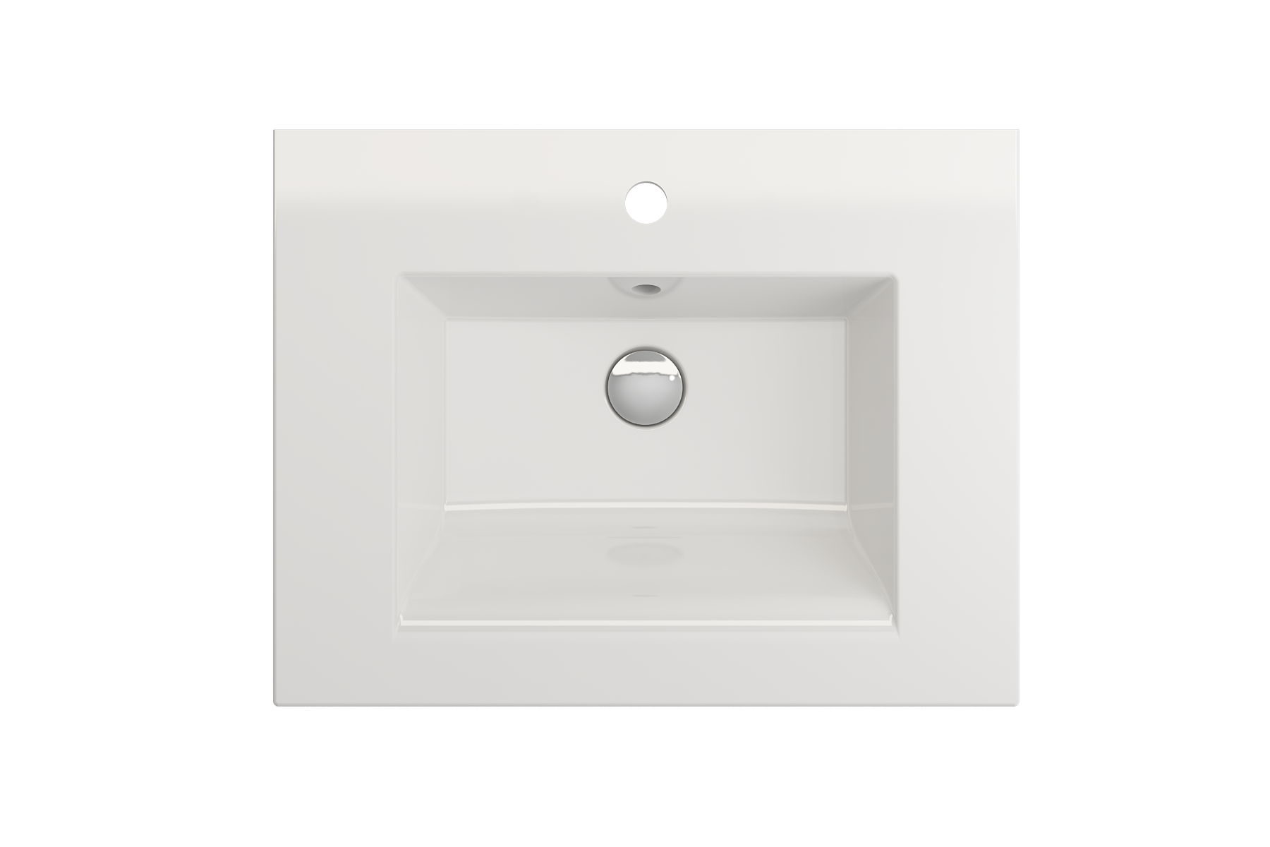 BOCCHI Ravenna 25" Rectangle Wallmount Fireclay Bathroom Sink, White, Single Faucet Hole, 1161-001-0126
