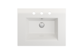 BOCCHI Ravenna 25" Rectangle Wallmount Fireclay Bathroom Sink, White, 3 Faucet Hole, 1161-001-0127