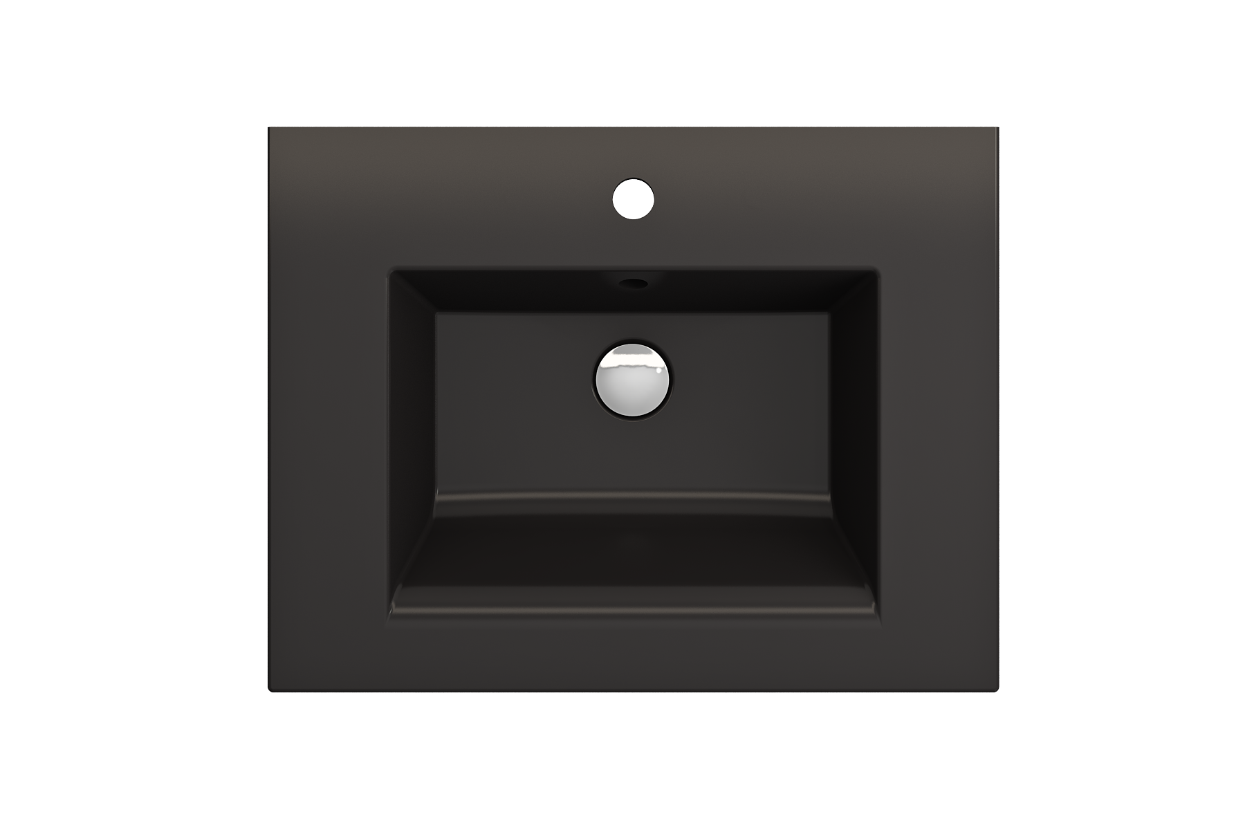 BOCCHI Ravenna 25" Rectangle Wallmount Fireclay Bathroom Sink, Matte Black, Single Faucet Hole, 1161-004-0126