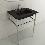 BOCCHI Ravenna 25" Rectangle Wallmount Fireclay Bathroom Sink, Matte Black, 3 Faucet Hole, 1161-004-0127