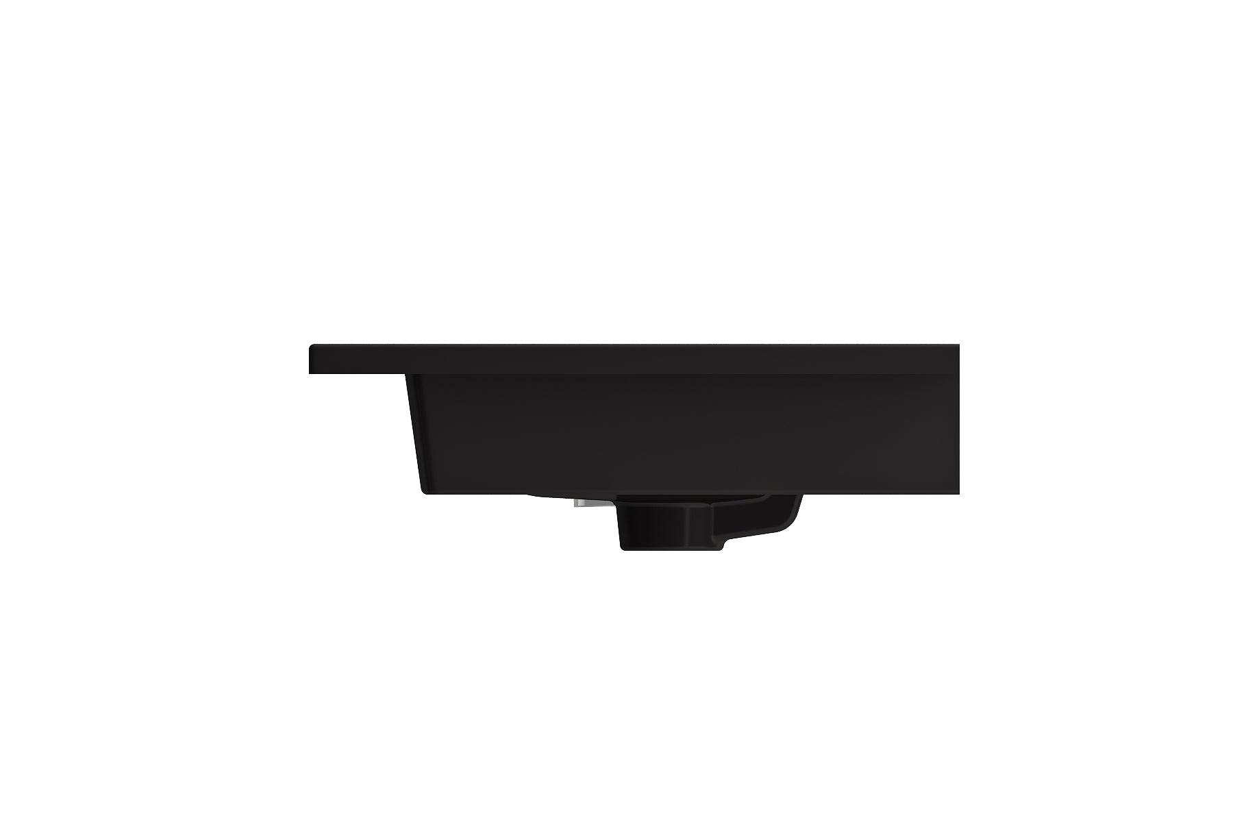 BOCCHI Ravenna 25" Rectangle Wallmount Fireclay Bathroom Sink, Matte Black, 3 Faucet Hole, 1161-004-0127