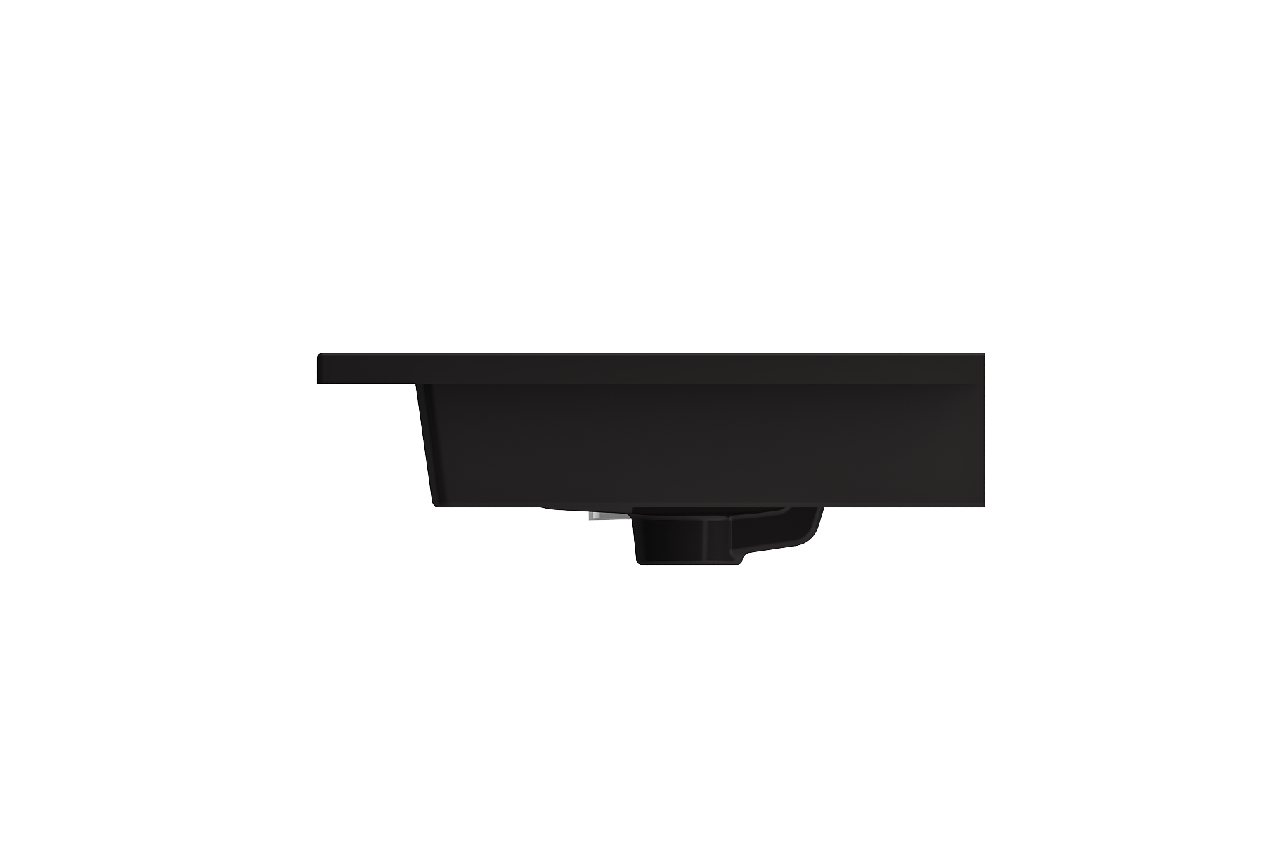 BOCCHI Ravenna 25" Rectangle Wallmount Fireclay Bathroom Sink, Matte Black, 3 Faucet Hole, 1161-004-0127