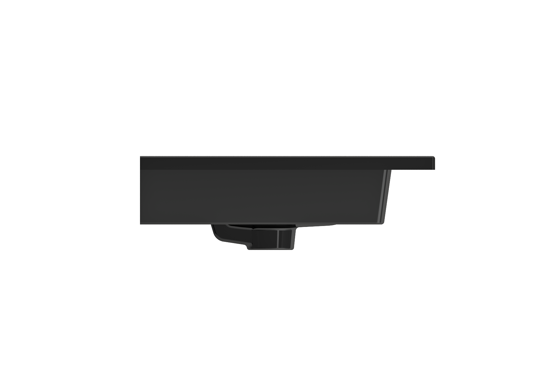 Alternate Image for BOCCHI Ravenna 25" Rectangle Wallmount Fireclay Bathroom Sink, Black, Single Faucet Hole, 1161-005-0126