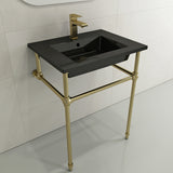 BOCCHI Ravenna 25" Rectangle Wallmount Fireclay Bathroom Sink, Black, Single Faucet Hole, 1161-005-0126
