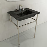 BOCCHI Ravenna 25" Rectangle Wallmount Fireclay Bathroom Sink, Black, 3 Faucet Hole, 1161-005-0127