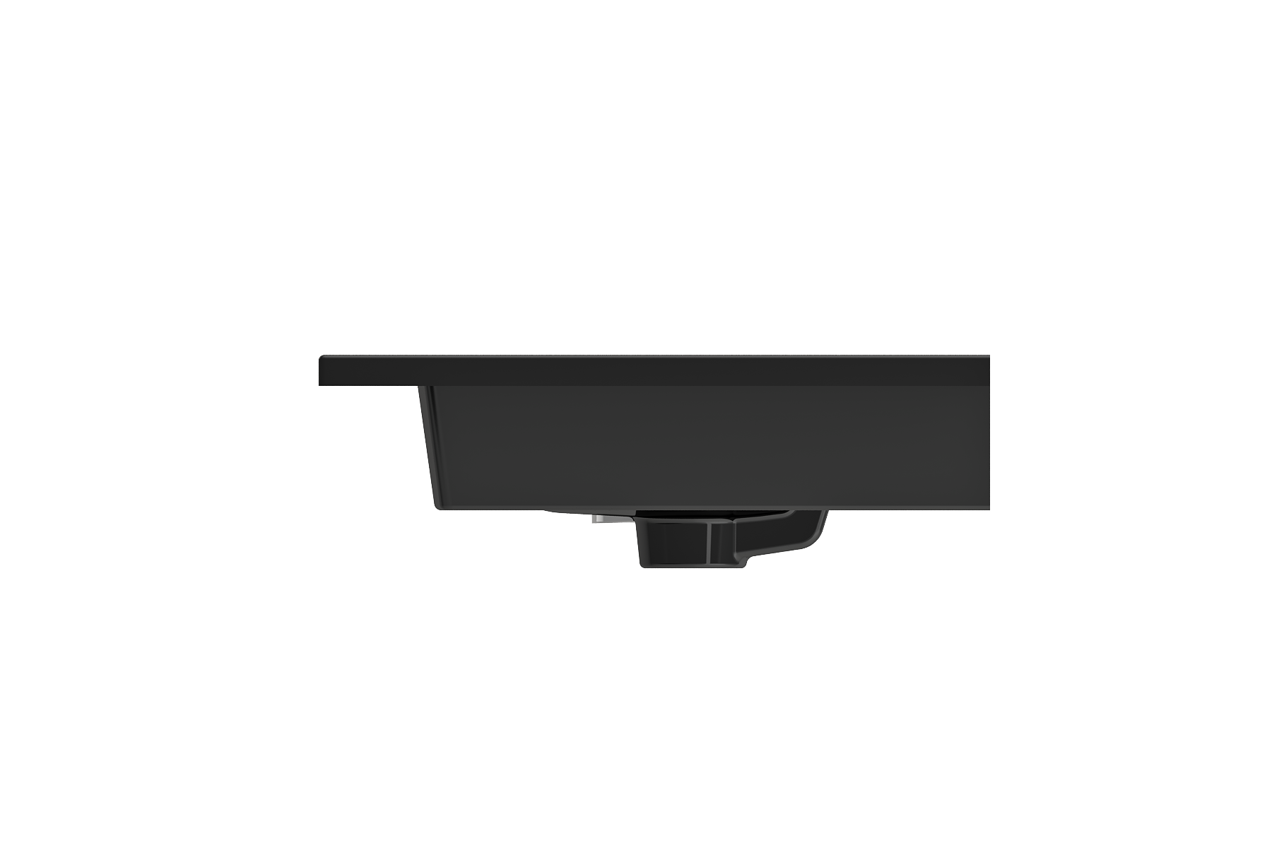 BOCCHI Ravenna 25" Rectangle Wallmount Fireclay Bathroom Sink, Black, 3 Faucet Hole, 1161-005-0127
