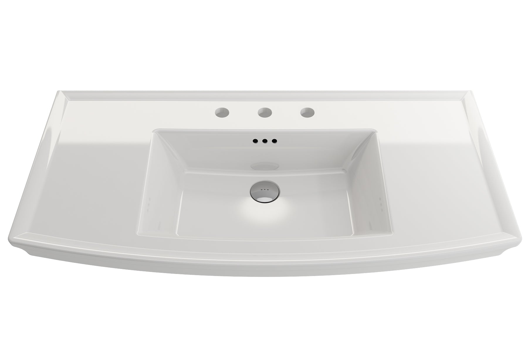 Alternate Image for BOCCHI Lavita 40" Rectangle Wallmount Fireclay Bathroom Sink, White, 3 Faucet Hole, 1168-001-0127
