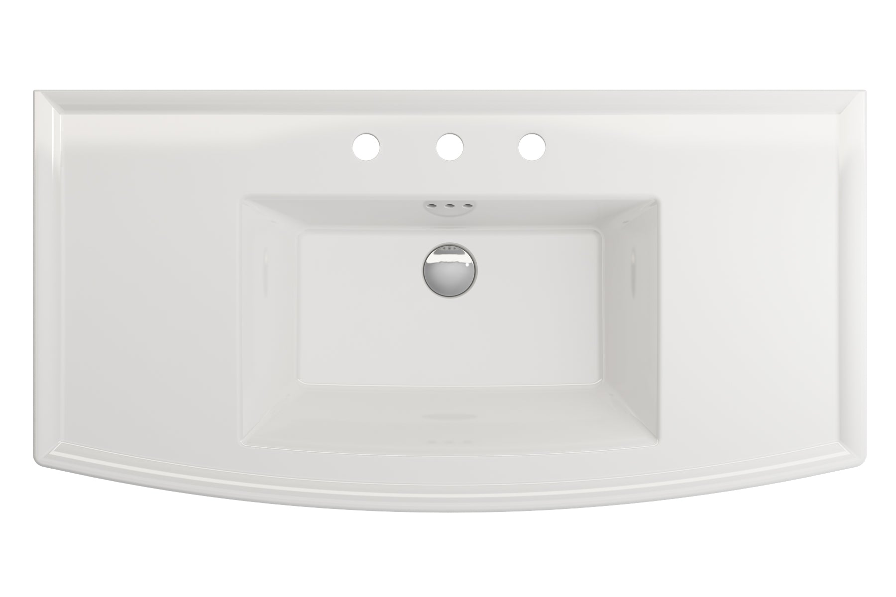 Alternate Image for BOCCHI Lavita 40" Rectangle Wallmount Fireclay Bathroom Sink, White, 3 Faucet Hole, 1168-001-0127