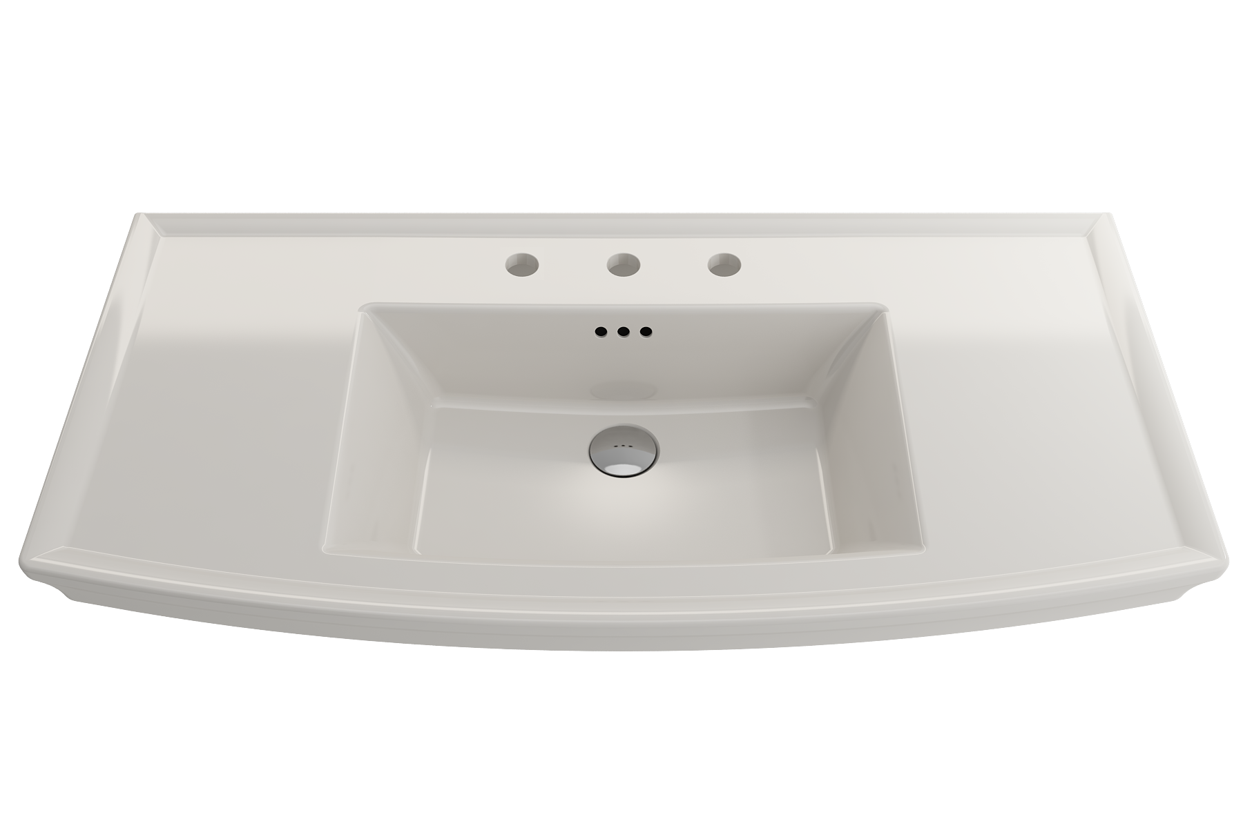 BOCCHI Lavita 40" Rectangle Wallmount Fireclay Bathroom Sink, Biscuit, 3 Faucet Hole, 1168-014-0127