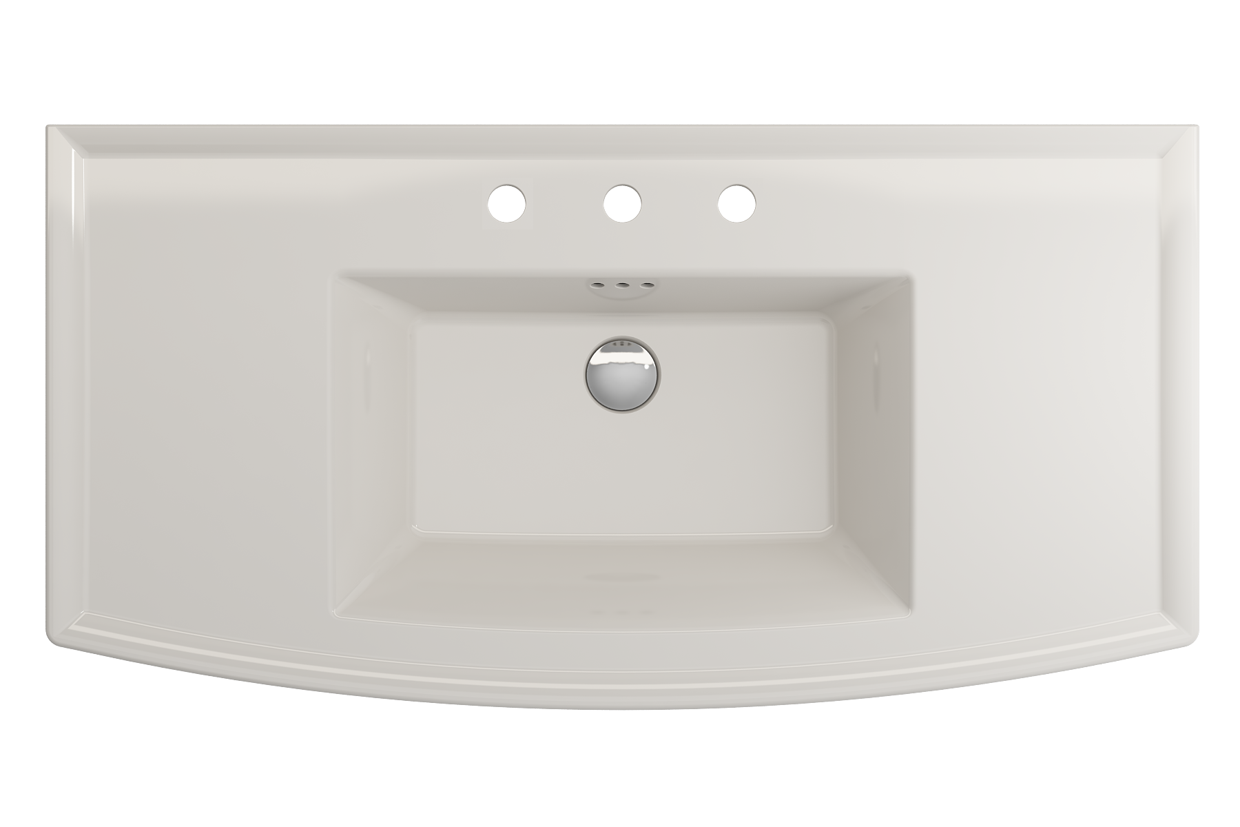 BOCCHI Lavita 40" Rectangle Wallmount Fireclay Bathroom Sink, Biscuit, 3 Faucet Hole, 1168-014-0127