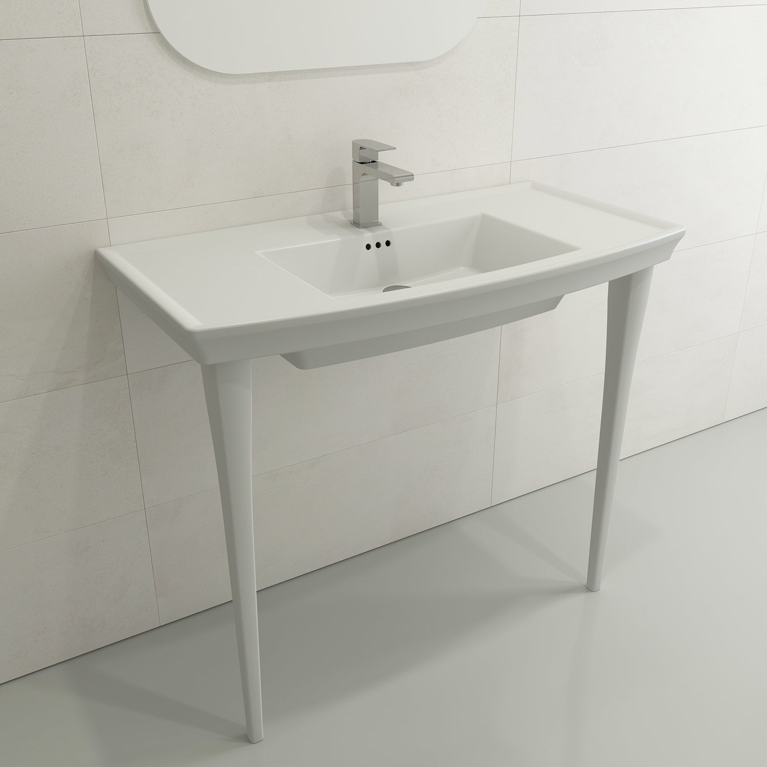 Alternate Image for BOCCHI Lavita Console Leg Set Fireclay 31 in. in Matte White, 1169-002-0320