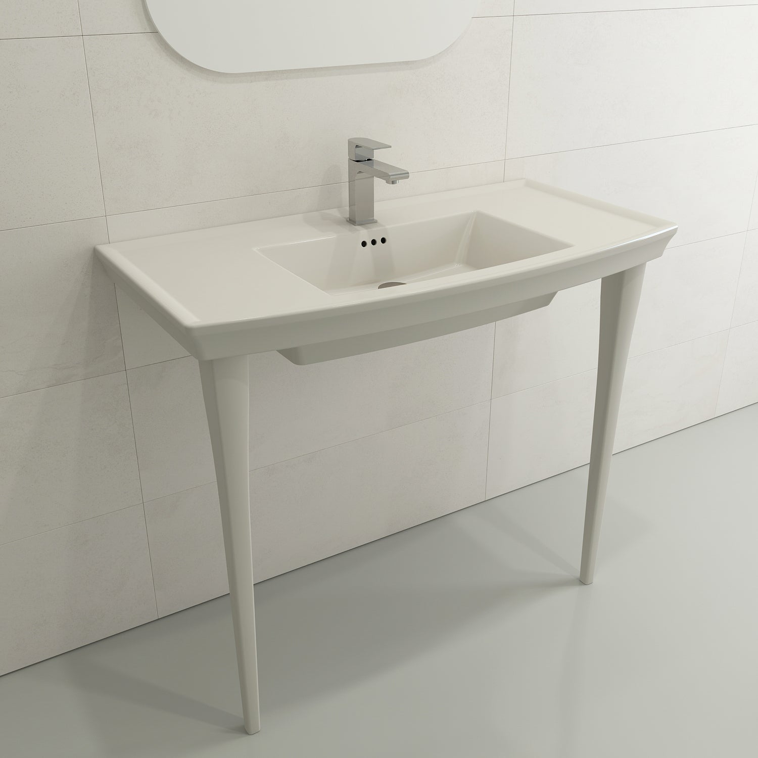 BOCCHI Lavita Console Leg Set Fireclay 31 in. in Biscuit, 1169-014-0320