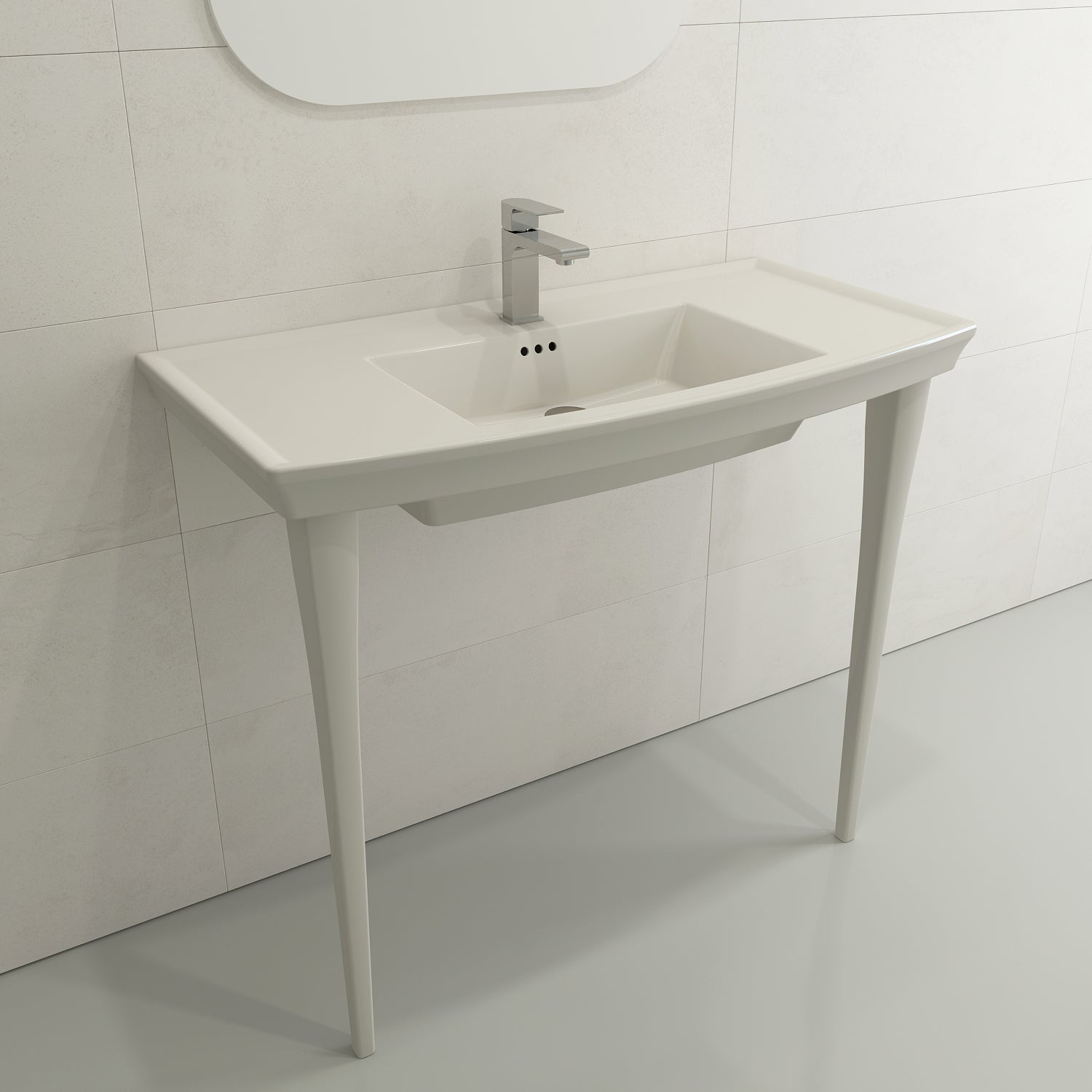 BOCCHI Lavita Console Leg Set Fireclay 31 in. in Biscuit, 1169-014-0320