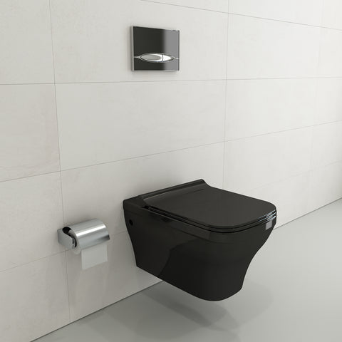BOCCHI Firenze Wall-Hung Toilet Bowl in Black, 1304-005-0129