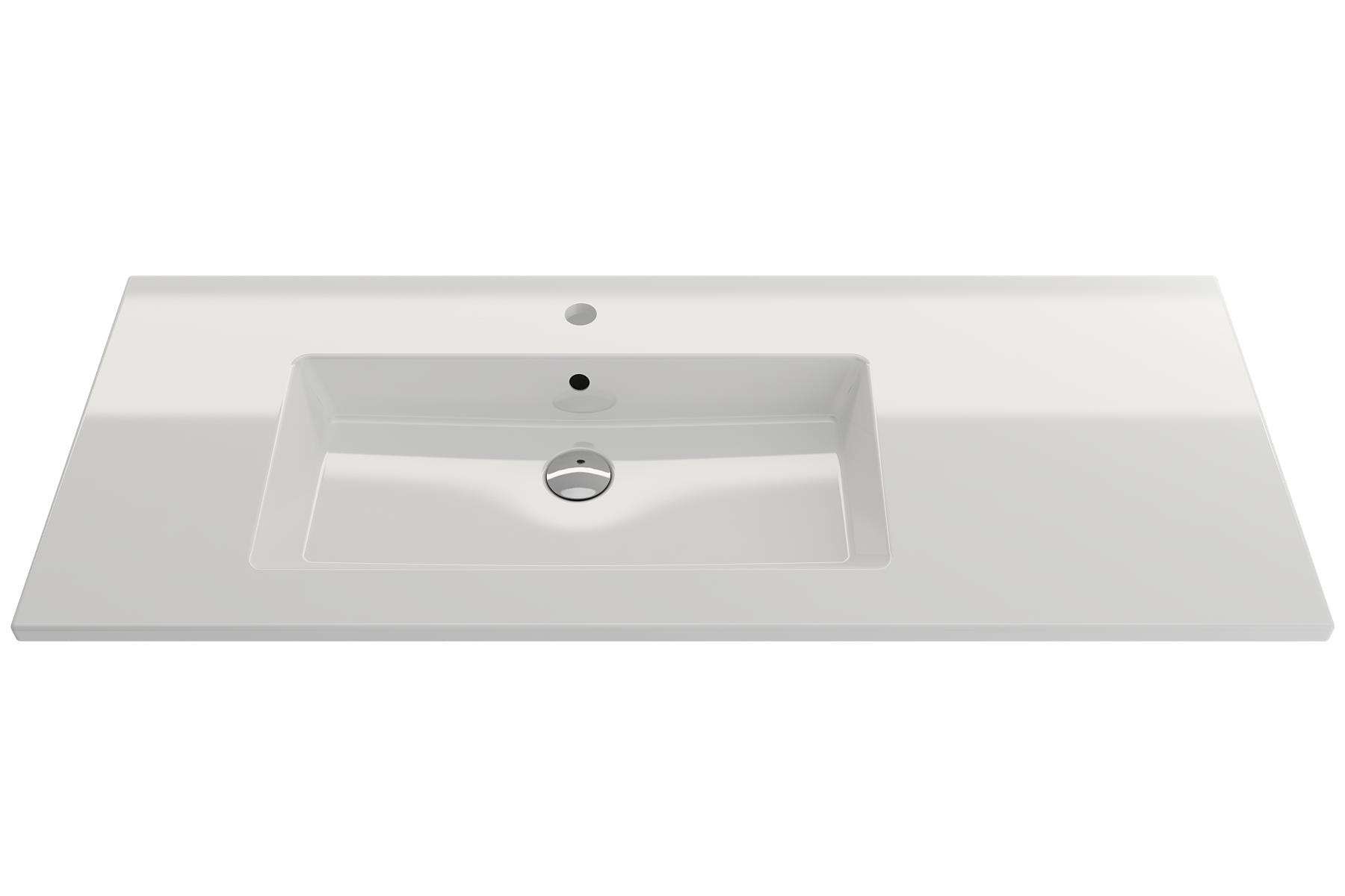 BOCCHI Ravenna 48" Rectangle Wallmount Fireclay Bathroom Sink, White, Single Faucet Hole, 1305-001-0126