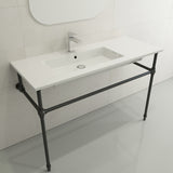 BOCCHI Ravenna 48" Rectangle Wallmount Fireclay Bathroom Sink, White, Single Faucet Hole, 1305-001-0126