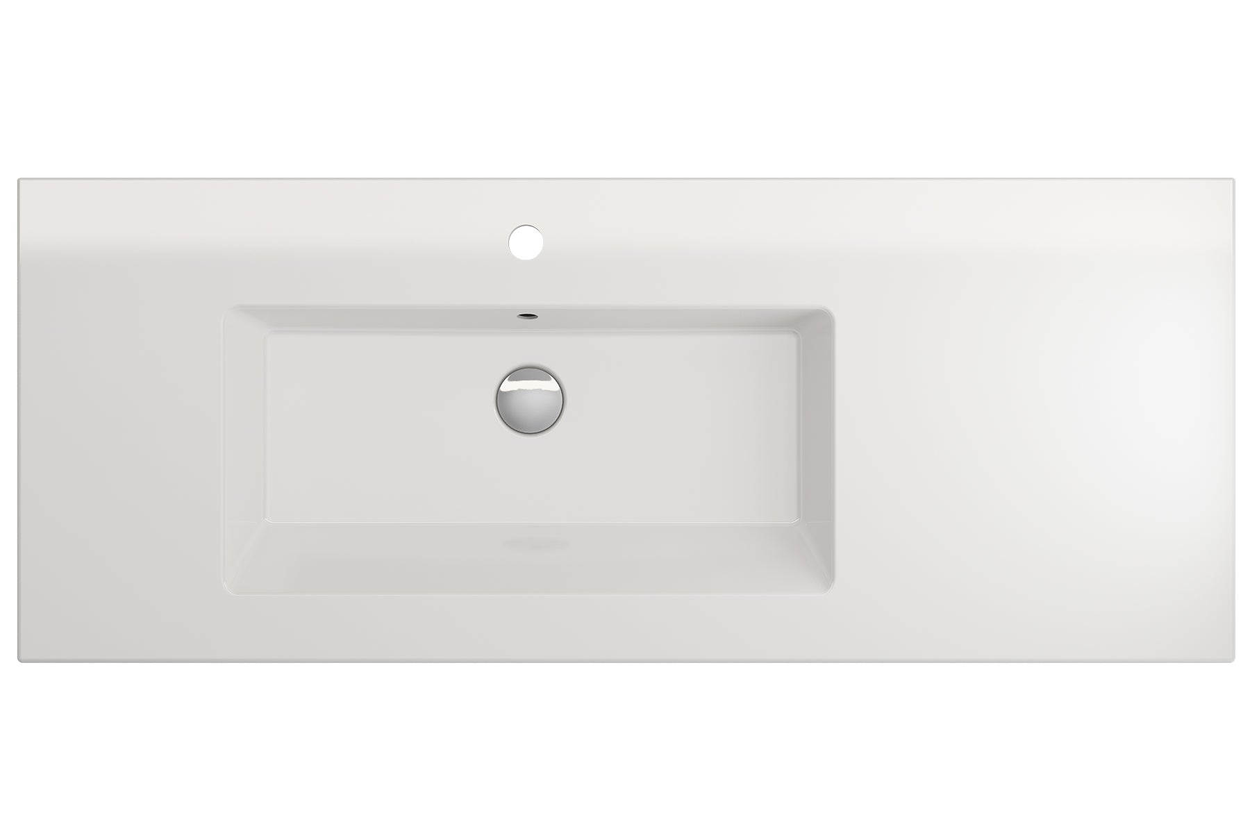BOCCHI Ravenna 48" Rectangle Wallmount Fireclay Bathroom Sink, White, Single Faucet Hole, 1305-001-0126