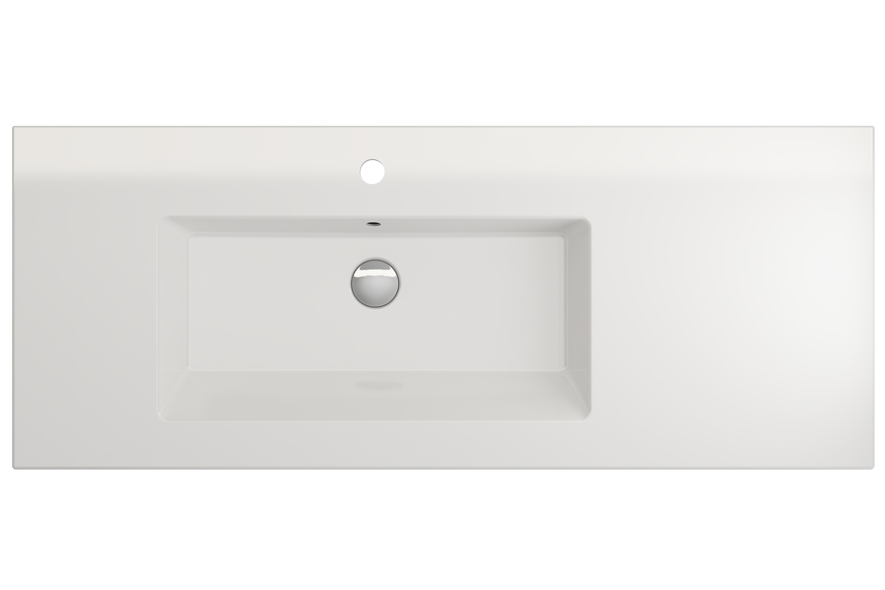 BOCCHI Ravenna 48" Rectangle Wallmount Fireclay Bathroom Sink, White, Single Faucet Hole, 1305-001-0126