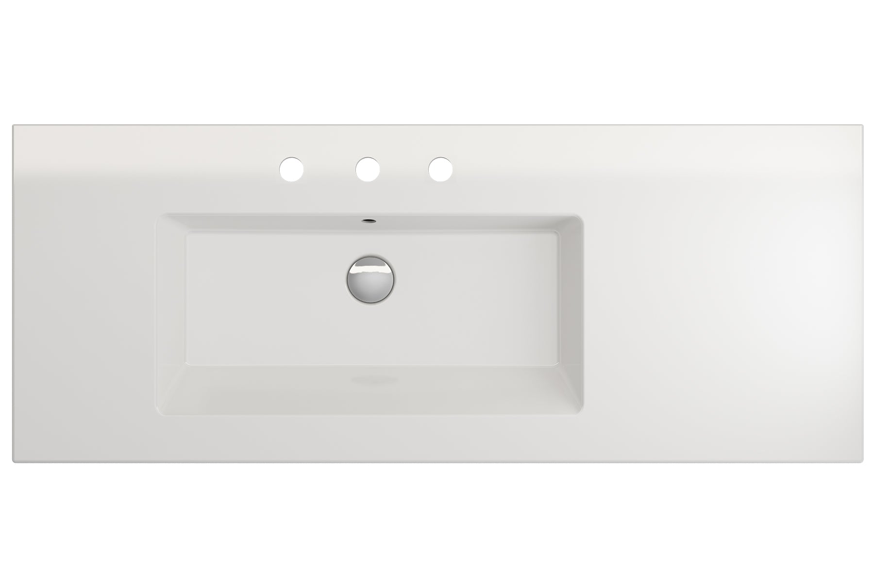 BOCCHI Ravenna 48" Rectangle Wallmount Fireclay Bathroom Sink, White, 3 Faucet Hole, 1305-001-0127