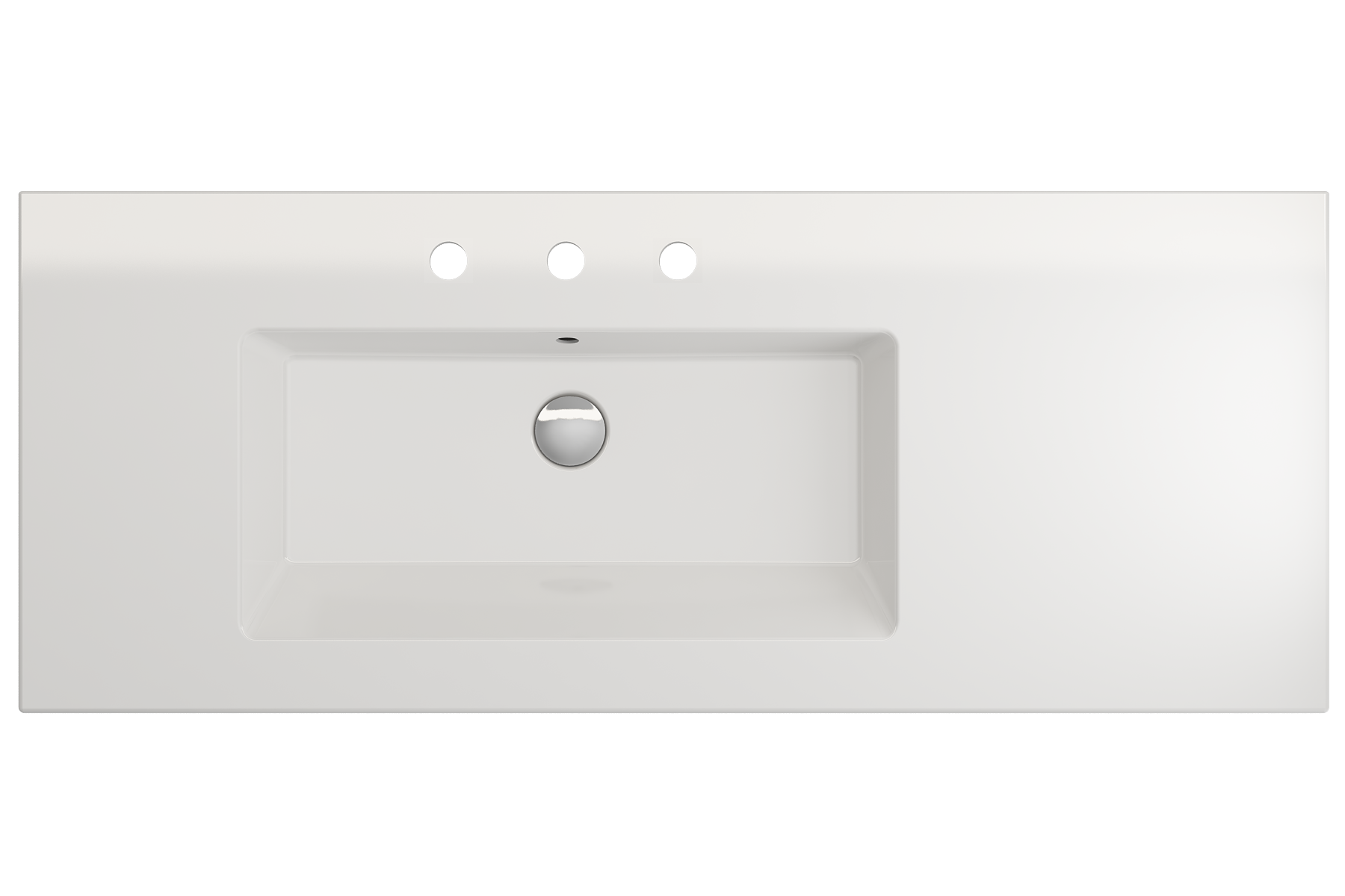 BOCCHI Ravenna 48" Rectangle Wallmount Fireclay Bathroom Sink, White, 3 Faucet Hole, 1305-001-0127